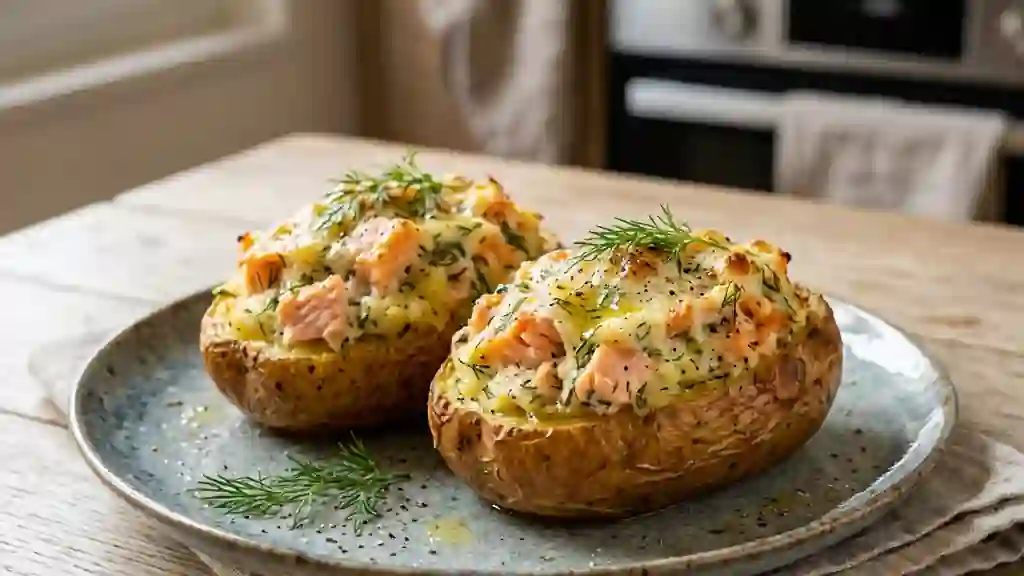 Pommes de terre farcies au saumon onctueux - Photo de présentation