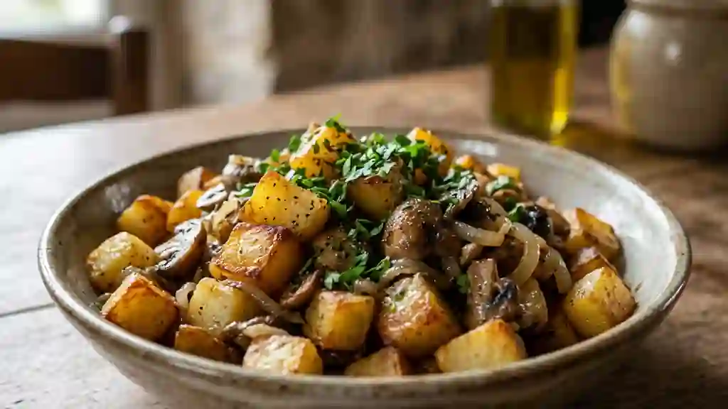 Poêlée de pommes de terre forestière croustillante - Photo de présentation
