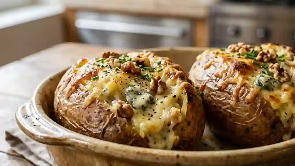 Pommes de terre farcies au roquefort et noix - Photo de présentation