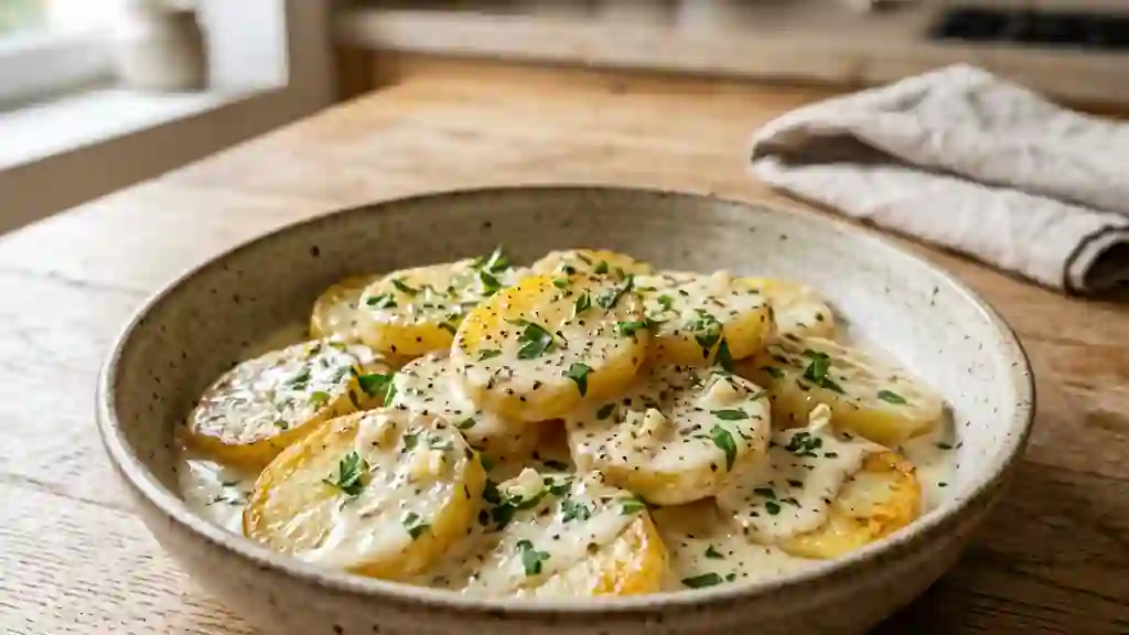 Pommes de terre fondantes à la crème aillée - Photo de présentation