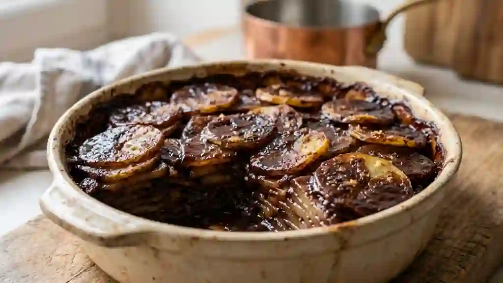 Gratin fondant de pommes de terre au chocolat - Photo de présentation