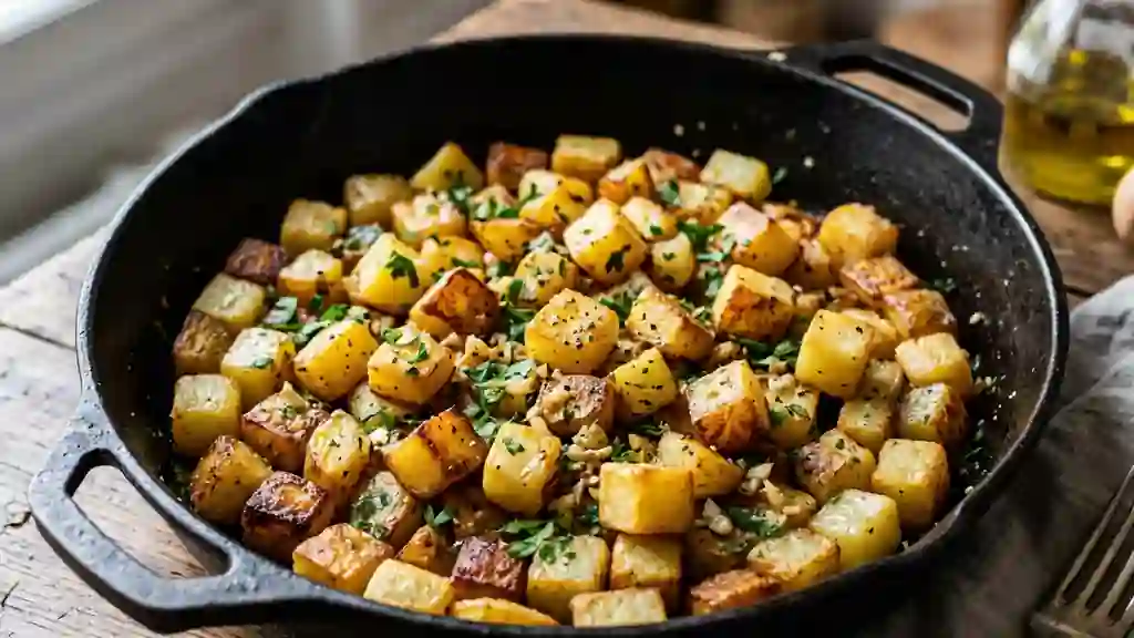 Pommes de terre rissolées dorées et fondantes - Photo de présentation
