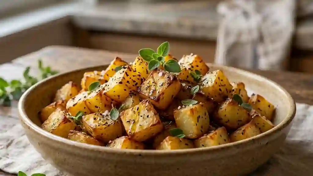 Pommes de terre rôties croustillantes à l'origan - Photo de présentation