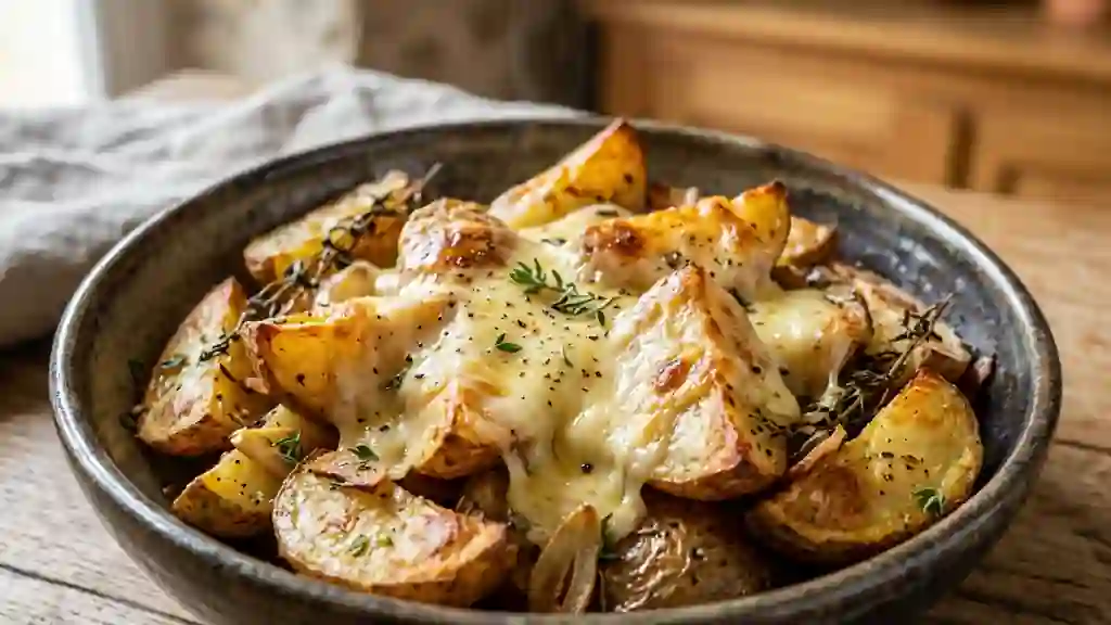 Pommes de terre rôties au Munster fondant - Photo de présentation