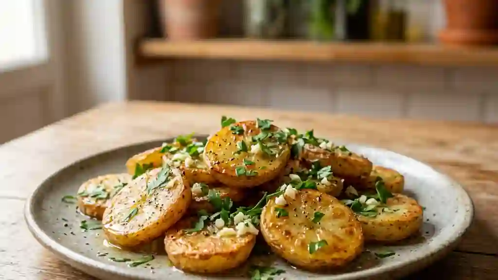 Pommes sarladaises croustillantes à l'ail - Photo de présentation