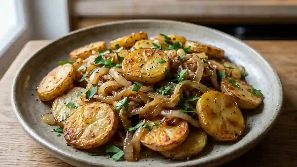 Pommes de terre lyonnaises dorées au beurre - Photo de présentation