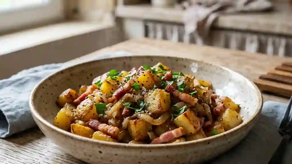 Poêlée fondante de pommes de terre au lard fumé - Photo de présentation