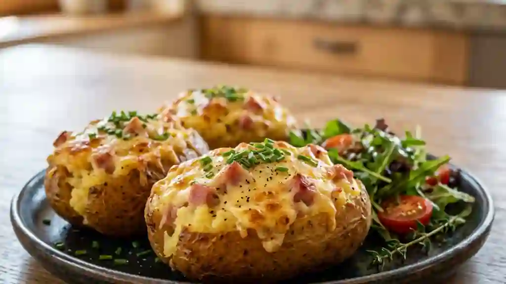 Pommes de terre farcies au jambon fondant - Photo de présentation