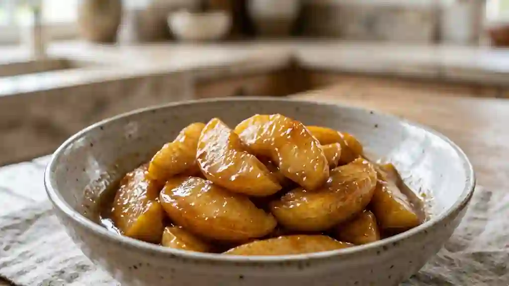 Pommes fondantes au beurre noisette et cannelle - Photo de présentation