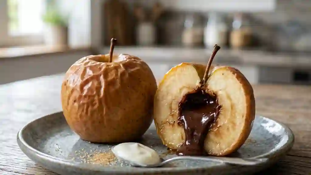 Pommes rôties au cœur chocolat fondant - Photo de présentation