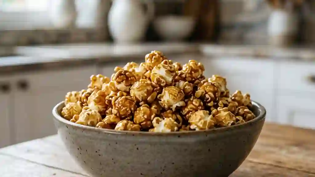 Pop-corn craquant au caramel beurre salé - Photo de présentation