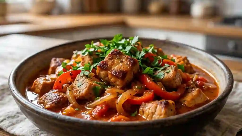 Porc à l'Andalouse fondant et parfumé - Photo de présentation