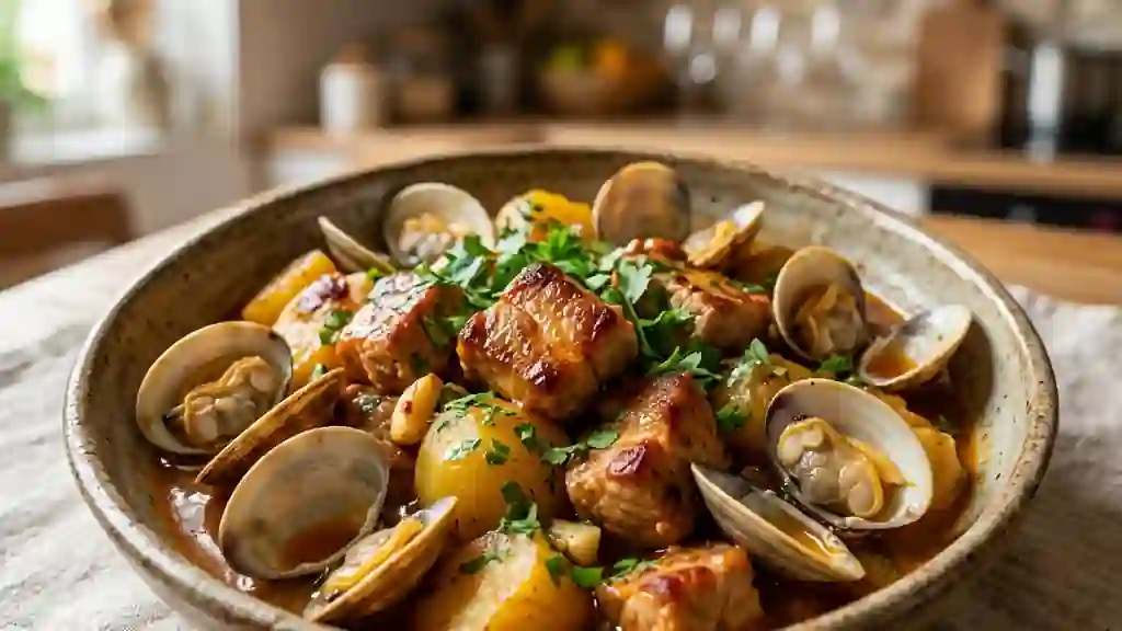 Porc aux palourdes : le délice fondant portugais - Photo de présentation