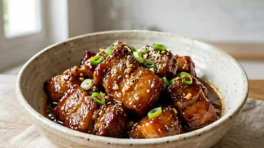 Porc au caramel fondant et laqué - Photo de présentation