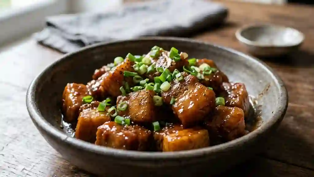 Porc au caramel fondant et laqué - Photo de présentation