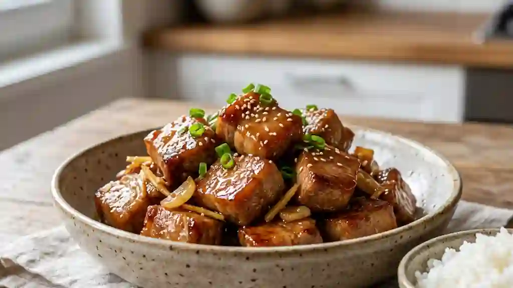 Porc au caramel laqué et gingembre - Photo de présentation