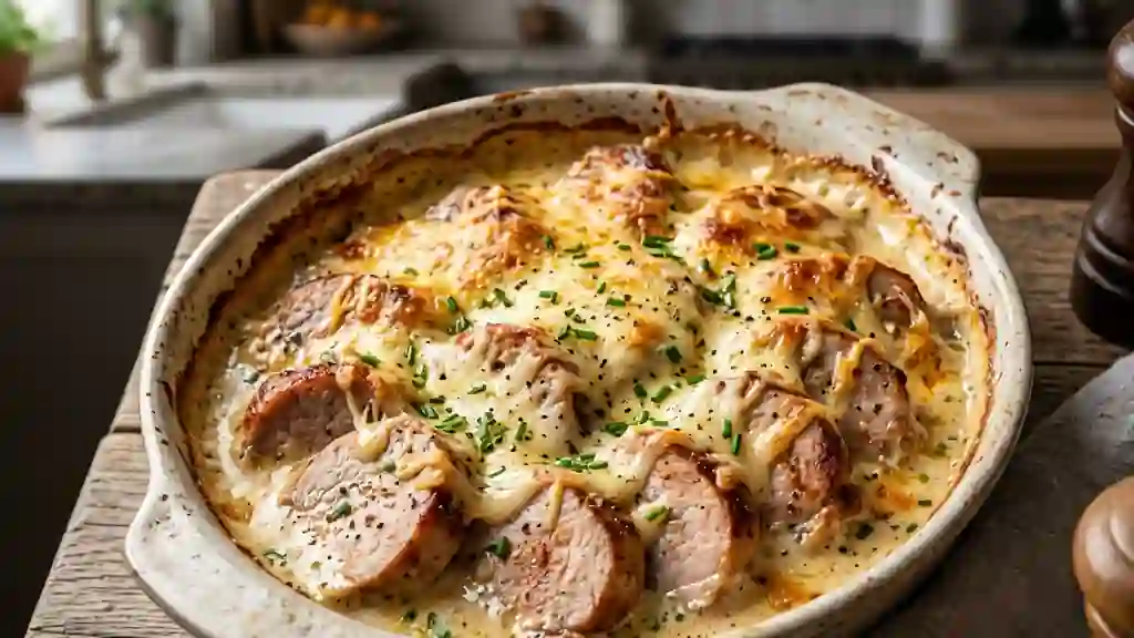 Filet de porc fondant au fromage - Photo de présentation