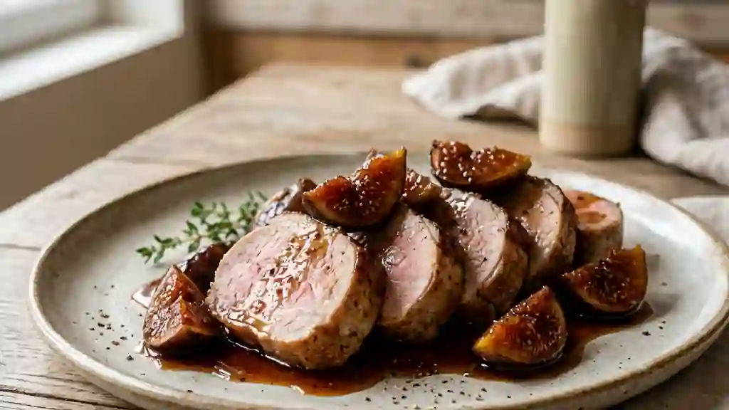 Filet de porc rôti aux figues caramélisées - Photo de présentation