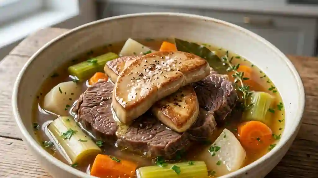 Pot-au-feu au foie gras fondant - Photo de présentation
