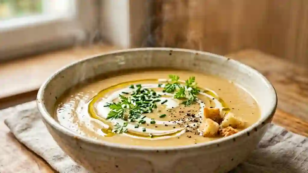 Potage fondant aux primeurs du jardin - Photo de présentation