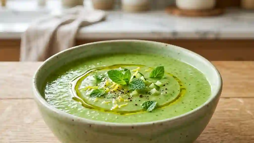 Velouté Glacé Concombre et Menthe Fraîche - Photo de présentation