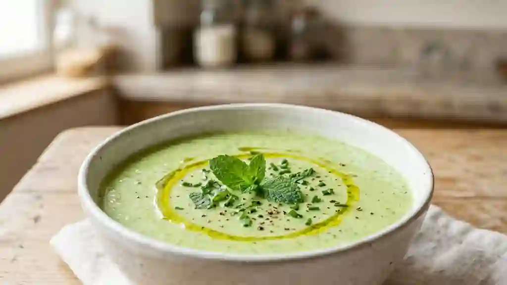 Velouté Frais Concombre Menthe et Yaourt - Photo de présentation