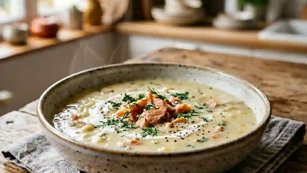 Velouté de truite fumée à l'aneth - Photo de présentation
