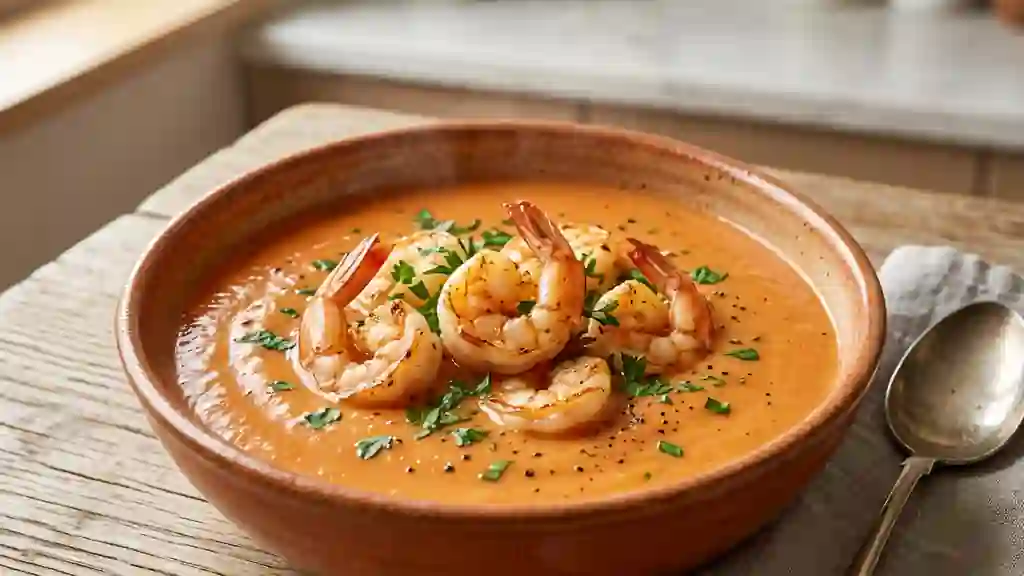 Potage Onctueux Tomate et Scampi - Photo de présentation