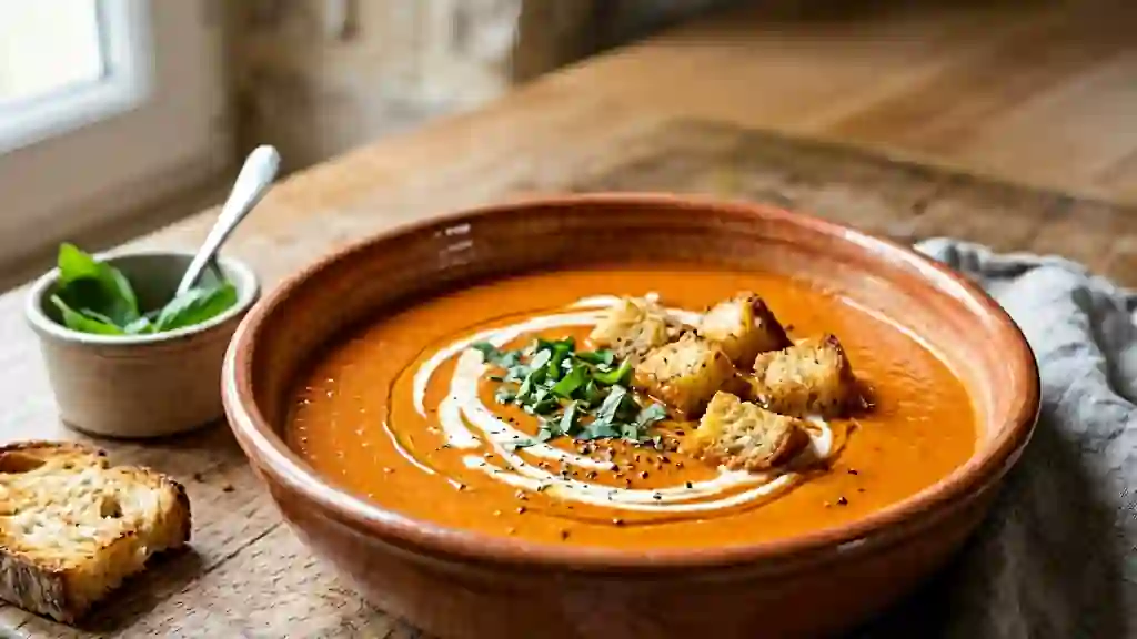 Velouté de tomates soyeux à la crème - Photo de présentation