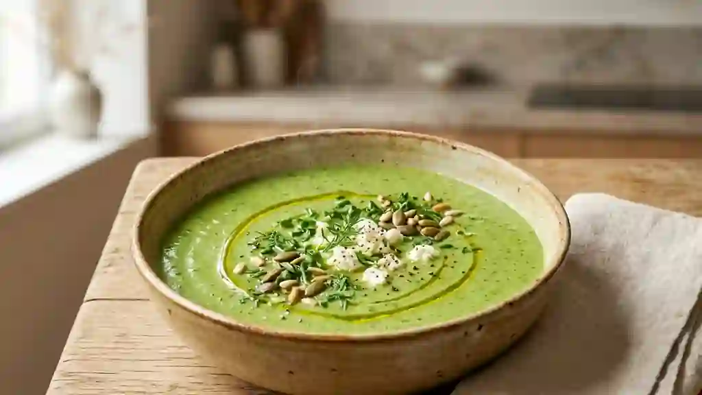 Velouté de courgettes et épinards crémeux - Photo de présentation