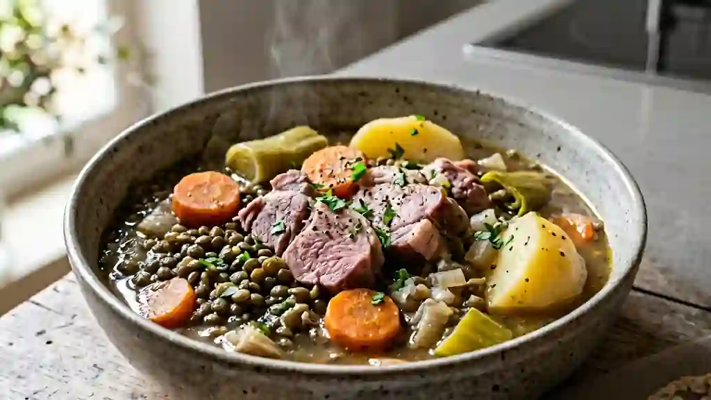 Potée auvergnate fondante aux lentilles du Puy - Photo de présentation