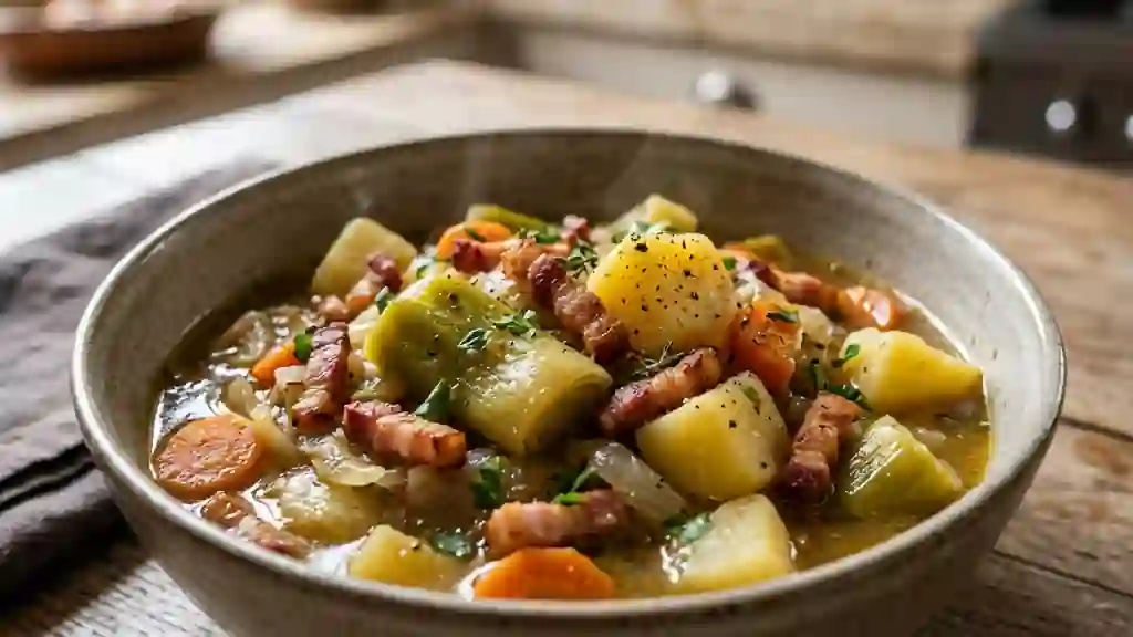 Potée de poireaux fondante au lard - Photo de présentation