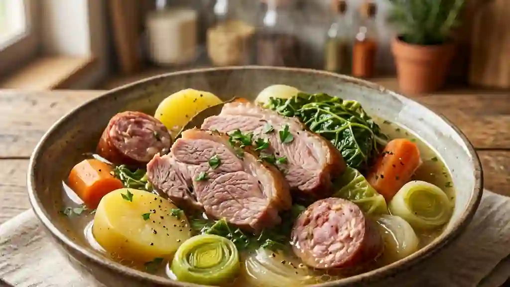 Potée paysanne au chou et viandes fumées - Photo de présentation