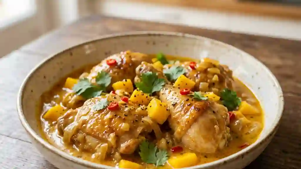 Poule à la mangue et coco onctueuse - Photo de présentation