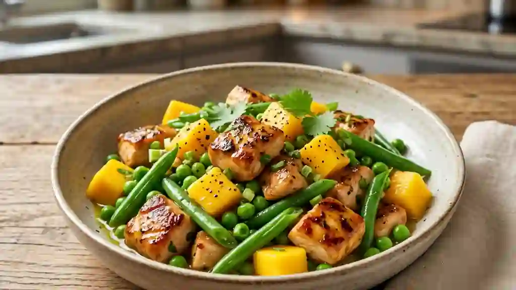 Poulet à la mangue et légumes croquants - Photo de présentation