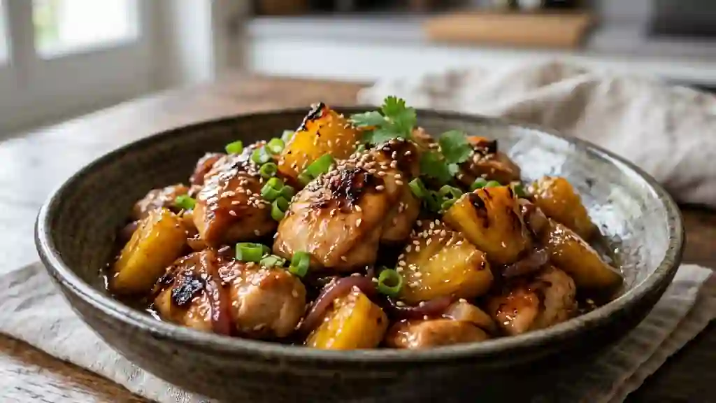 Poulet à l'ananas caramélisé et gingembre - Photo de présentation