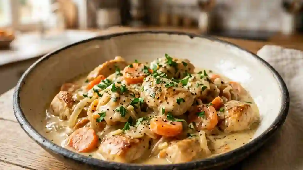 Poulet grand-mère onctueux à la crème - Photo de présentation