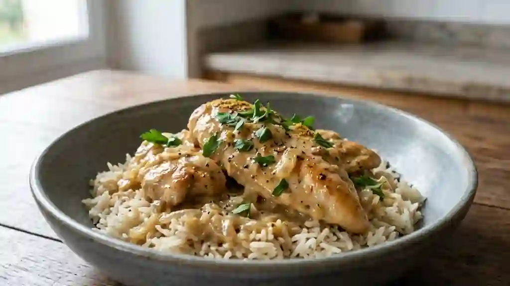 Poulet à l'arnika fondant et crémeux - Photo de présentation