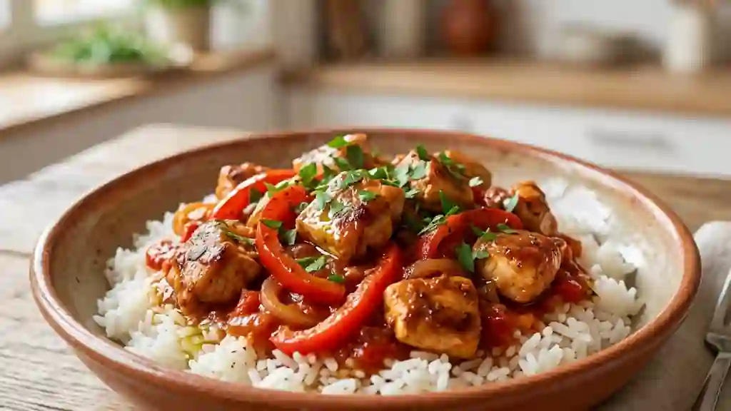 Poulet fondant aux poivrons et paprika - Photo de présentation