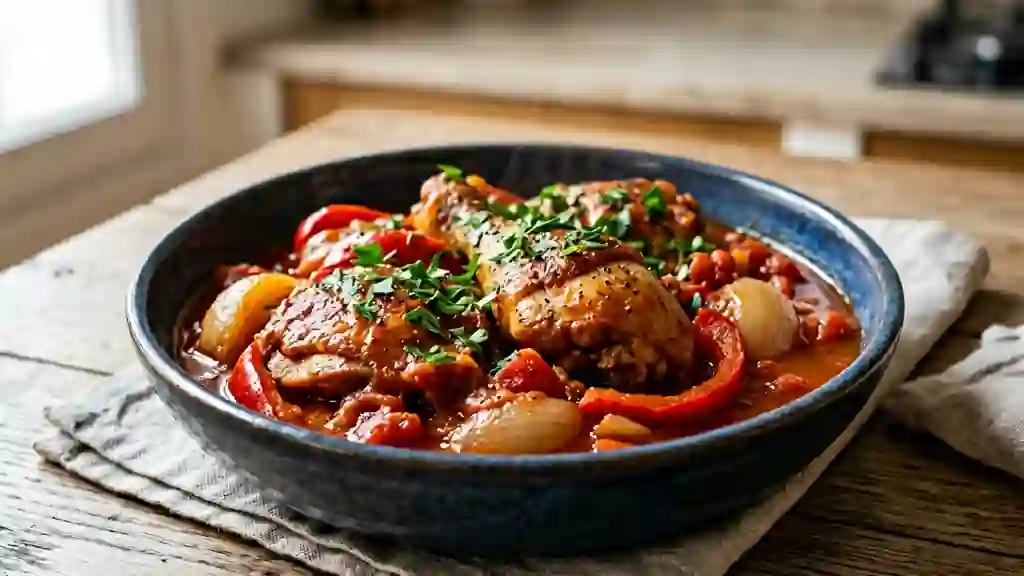 Poulet fondant à l'espagnole et paprika - Photo de présentation