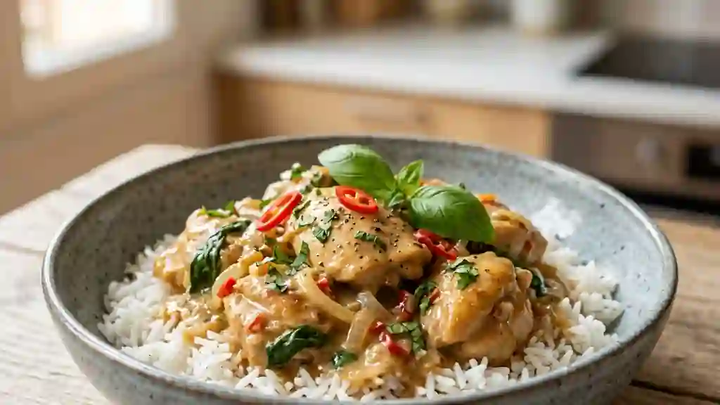 Poulet coco-basilic ultra crémeux - Photo de présentation