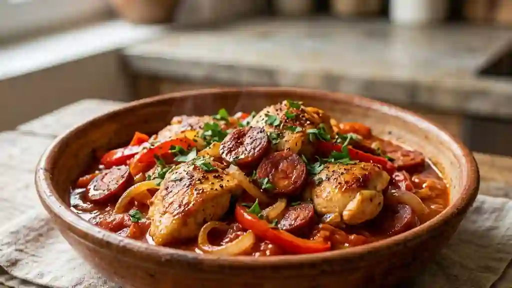 Poulet au chorizo fondant et paprika fumé - Photo de présentation