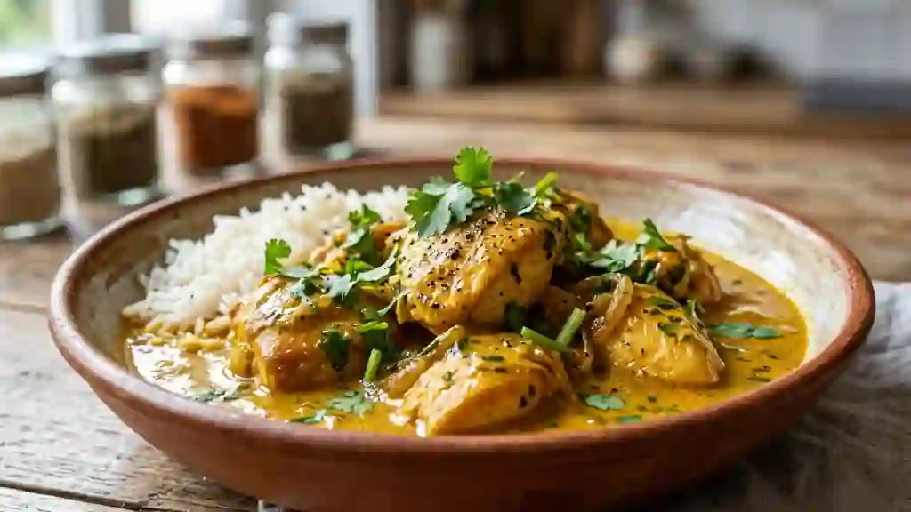 Poulet au curry crémeux et coco - Photo de présentation