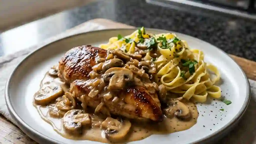 Poulet au Marsala aux Champignons Fondants - Photo de présentation