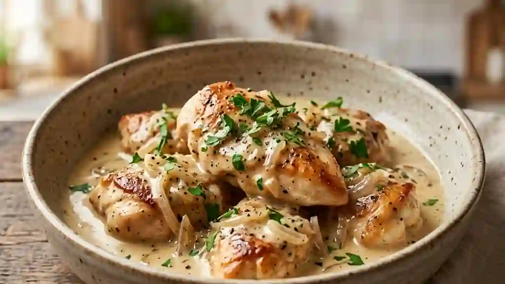 Poulet au Riesling onctueux à l'alsacienne - Photo de présentation