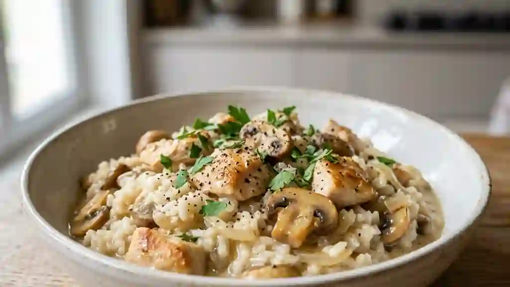 Poulet au riz crémeux à la parisienne - Photo de présentation