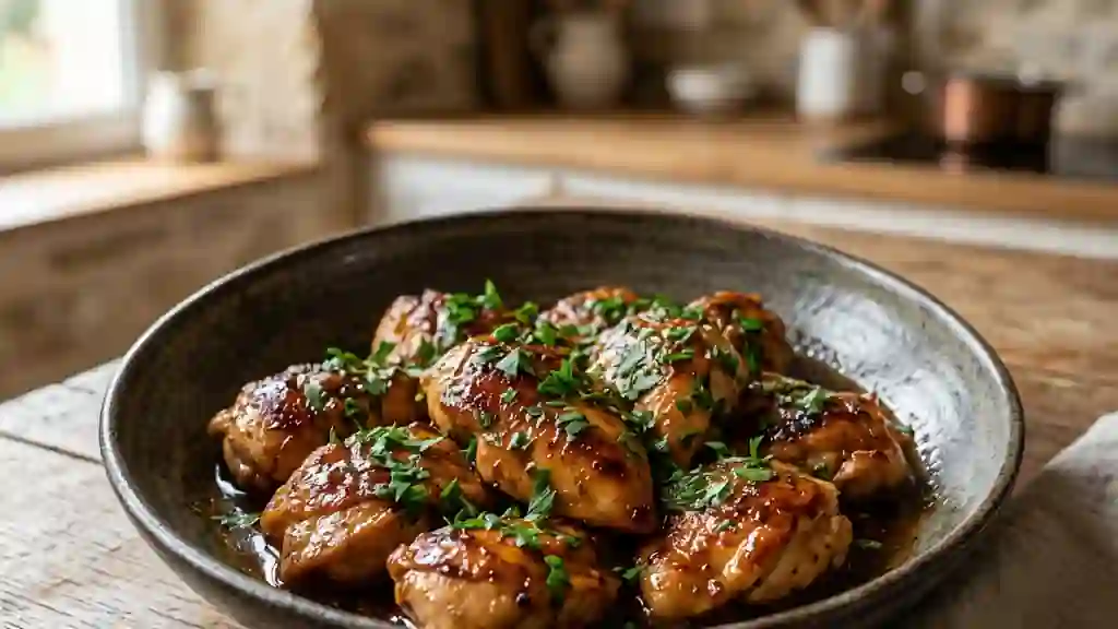 Poulet au vinaigre de cidre et miel fondant - Photo de présentation