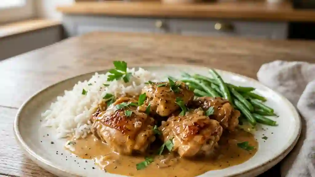 Poulet Fondant Sauce Crémée au Whisky - Photo de présentation