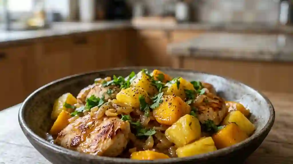 Wok de Poulet Sucré-Salé Mangue & Ananas - Photo de présentation