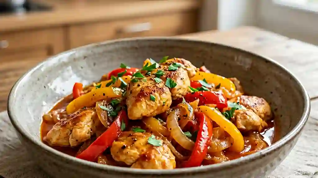 Poulet fondant aux poivrons et paprika - Photo de présentation